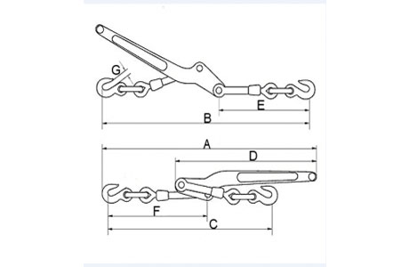Specifications of Lever Load Binder with Grab Hooks,Grade 70,US.Fed.Spec.