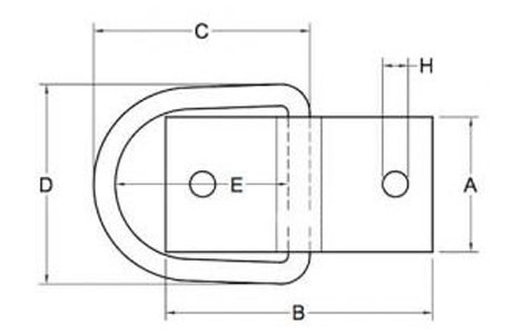 Specifications of Mini Lashing D Ring on Plate