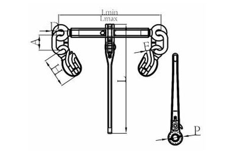 Specifications of Ratchet Binders,G100,with Safety Hooks