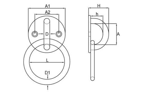 Specifications of Stainless Steel Round Pad Eye Plate with Ring