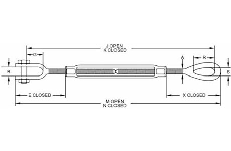 Specifications of Drop Forged Jaw & Eye Turnbuckle Stainless Steel US Type