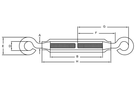 Specifications of Stainless Steel Korean Type Turnbuckle Eye&Eye