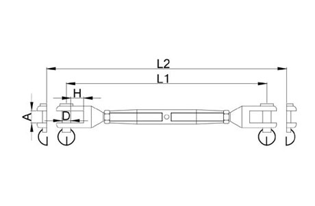 Specifications of Stainless Steel Rigging Screw Machined Fork JIS Type