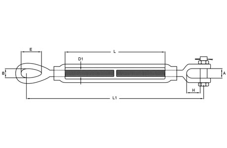 Specifications of Jaw and Eye Turnbuckle US Type Stainless Steel