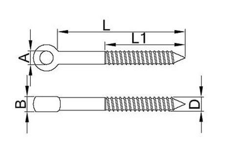 Specifications of Stainless Steel Lag Eye Screw