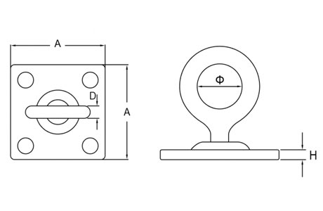 Specifications of Stainless steel Square Swivel Pad Eye