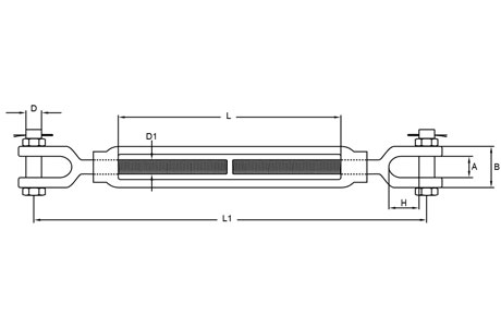 Specifications of Stainless Steel Turnbuckle Jaw & Jaw, US Spec.