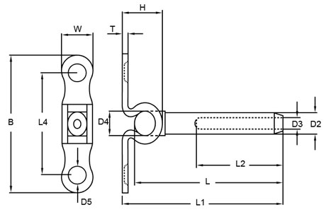 Specifications of Stainless Steel Swage Deck Toggle Terminal for Cable Railing