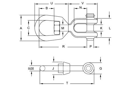 Specifications of Chain Swivel G-403 Jaw Eye Swivel Stainless Steel