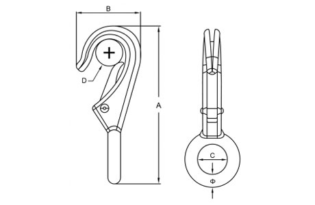 Specifications of Fixed Eye Boat Snap Hook Stainless Steel