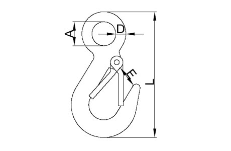 Specifications of Large Eye Hook with Latch Stainless Steel