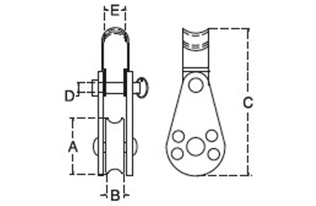 Specifications of Pulley Block With Removable Pin and Toggle Stainless Steel