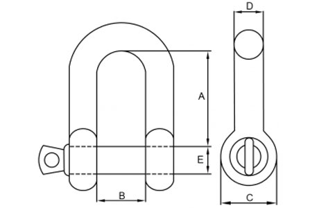 Specifications of Stainelss Steel D Shackle,JIS Type