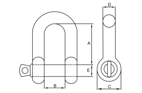 Specifications of Stainless Steel D Shackle Screw Pin European Type