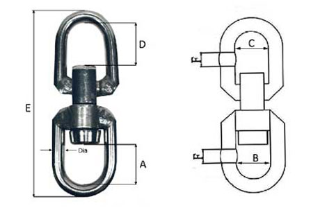 Specifications of Swivel Stainless Steel Flexible WF Type Fishing & Trawling Gear-China