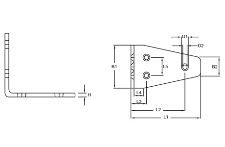 Specifications of Stainless Steel Corner Angle Bracket 6 Holes