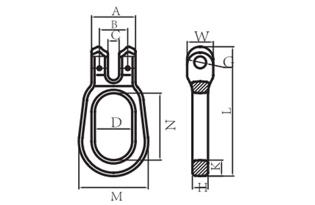 Specifications of G100 Clevis Link