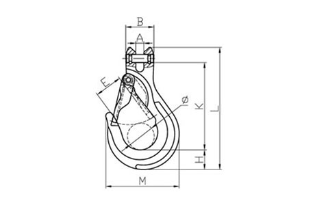 Specifications of G100 Clevis Sling Hook with Forged Latch EGKN