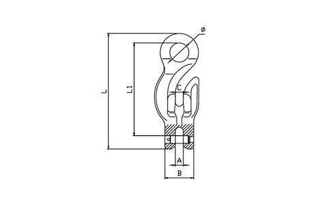 Specifications of G100 Eye Grab Hook with Clevis Attachment