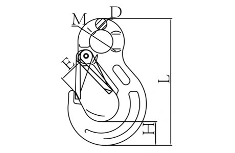 Specifications of G100 Eye Sling Hook with Latch