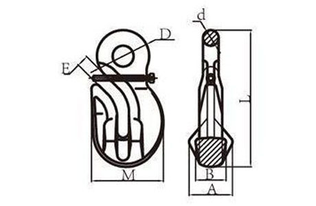 Specifications of G100 Special Eye Grab Hook with Safety Pin