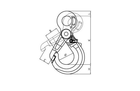 Specifications of G100 Special Eye Self Locking Safety Hook