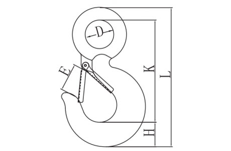 Specifications of G80 320 Eye Sling Hoist Hook with Latch