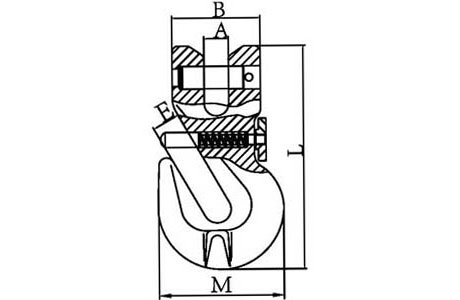 Specifications of G80 Clevis Shortening Grab Hook with Safety Pin