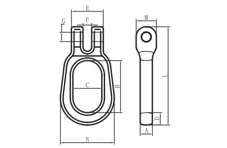 Specifications of G80 Container Lifting Clevis Link