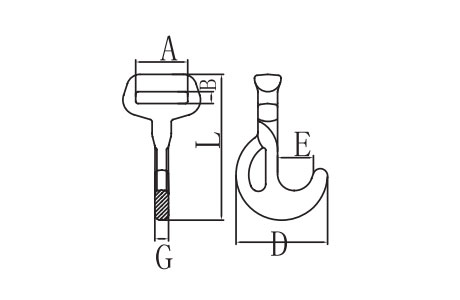 Specifications of G80 Twist Hook for Web Sling