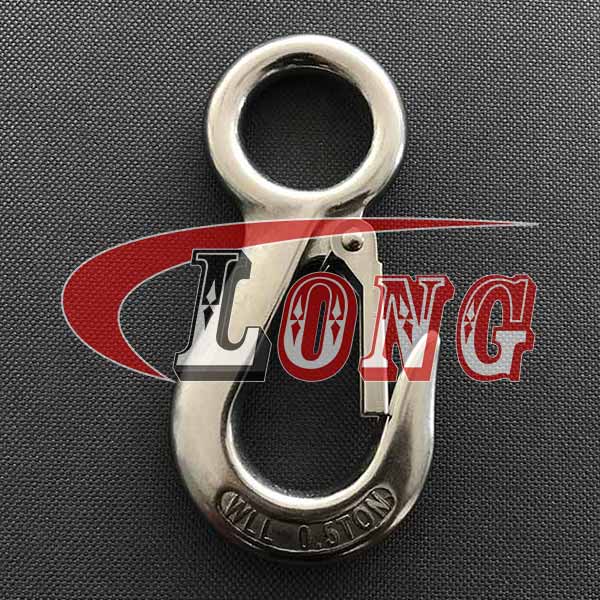 Large Eye Hook with Latch Stainless Steel