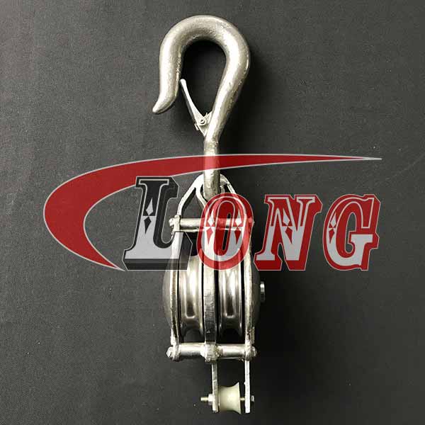 Malleable Iron Shell Block Double Sheave With Hook-LG RIGGING®