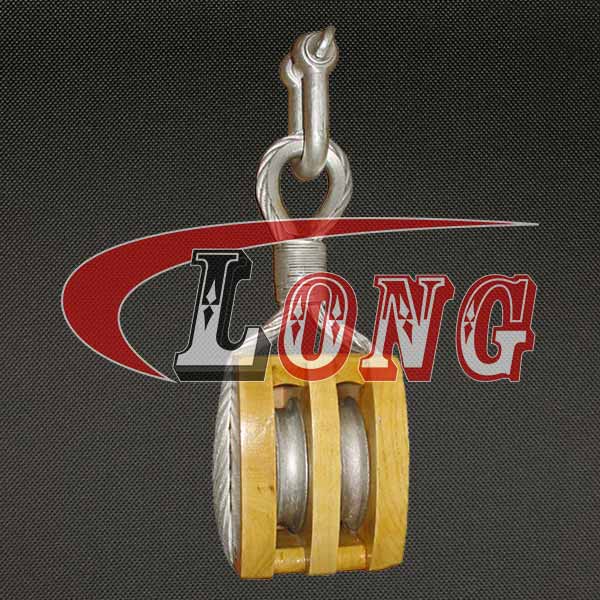 Nylon Rope Wooden Block Double Wheel-LG RIGGING®