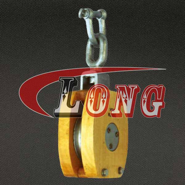JIS Wooden Single Ship Pulley With Shackle-LG RIGGING®