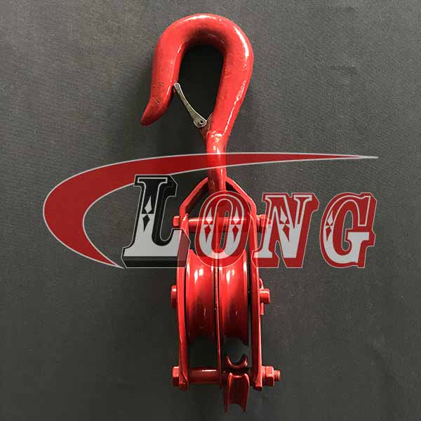 Red Pulley Double Wheel With Loose Hook-LG RIGGING®