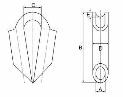 Specifications of Tubular Thimble Galvanized without Gusset