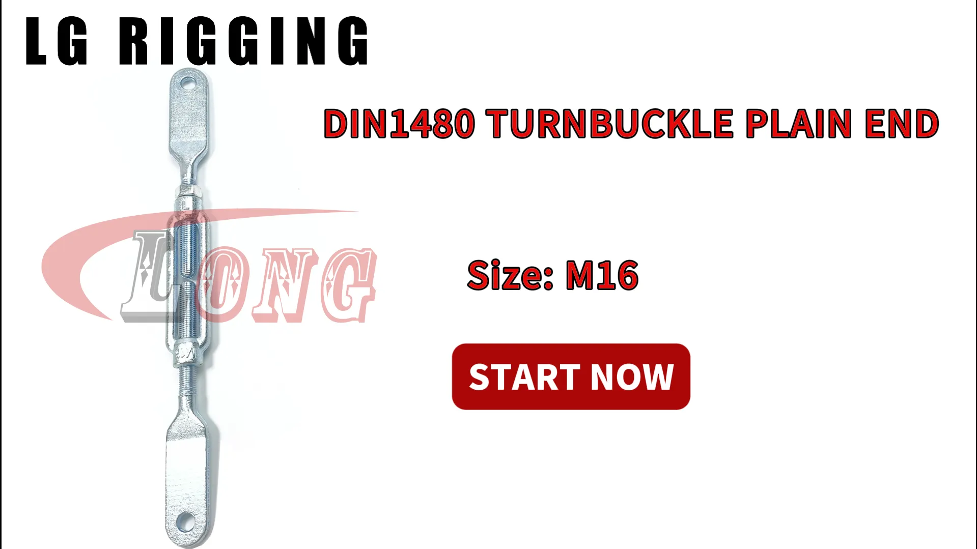 LGRIG® Break Test M16 DIN1480 TURNBUCKLE PLAIN ENDS
