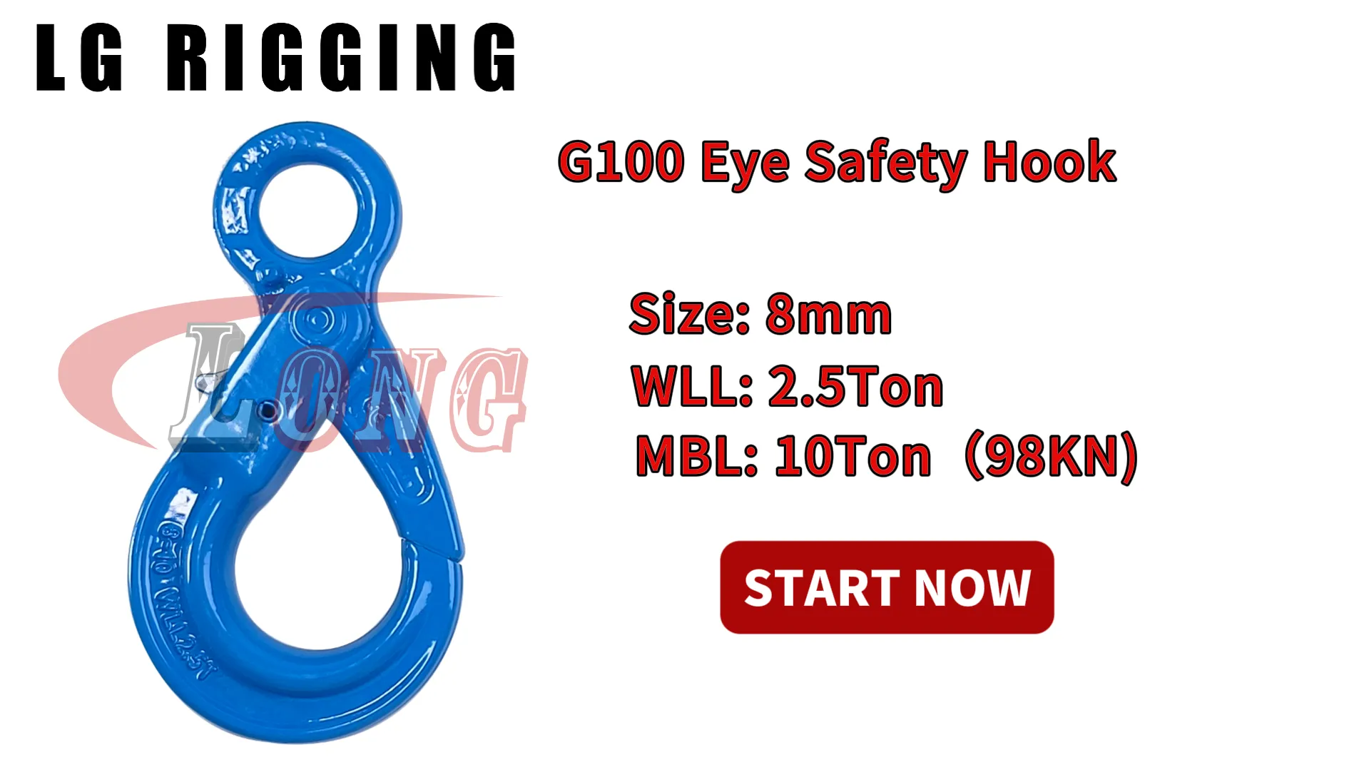 LGRIG® Break Test 8mm G100 Safety Hook Eye Type