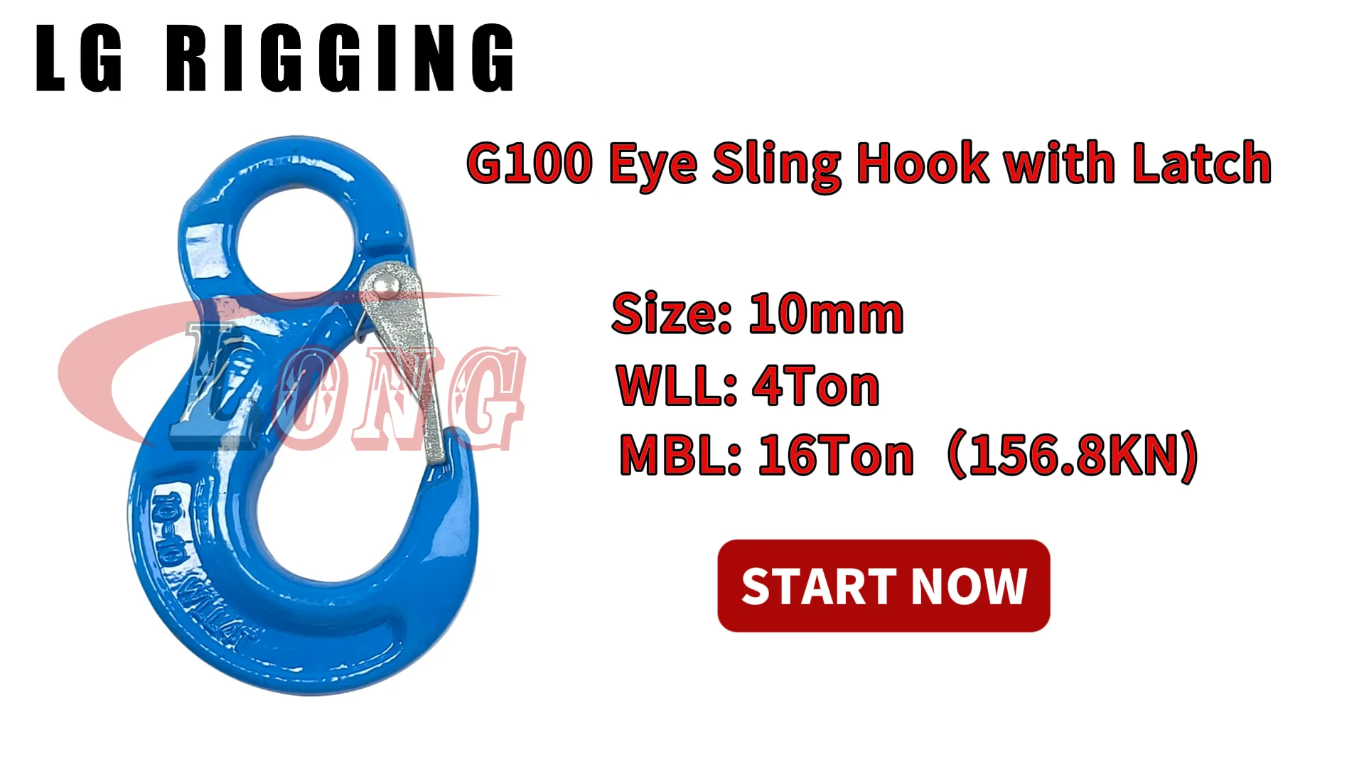 LGRIG® Break Test 10mm G100 Eye Sling Hook with Latch