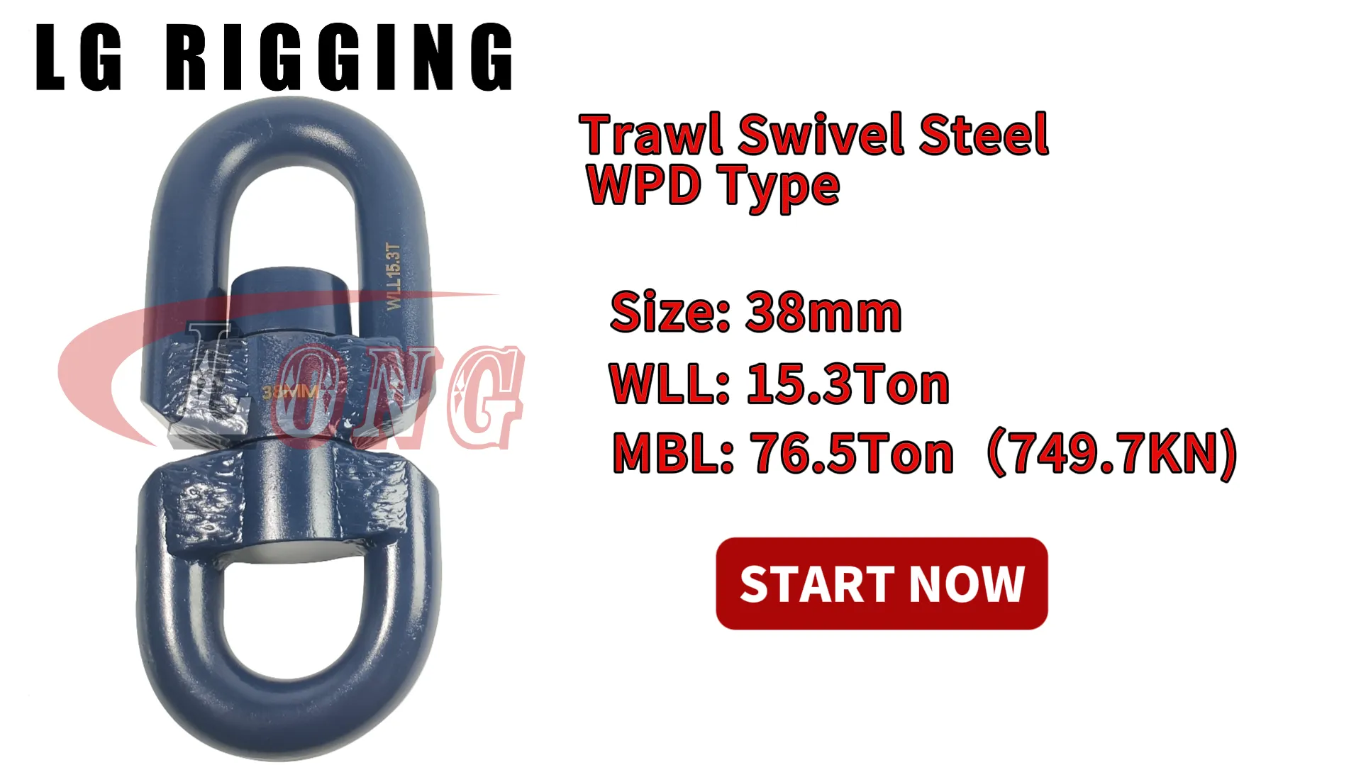 LGRIG® Break Test 38mm Trawl Swivel WPD Type