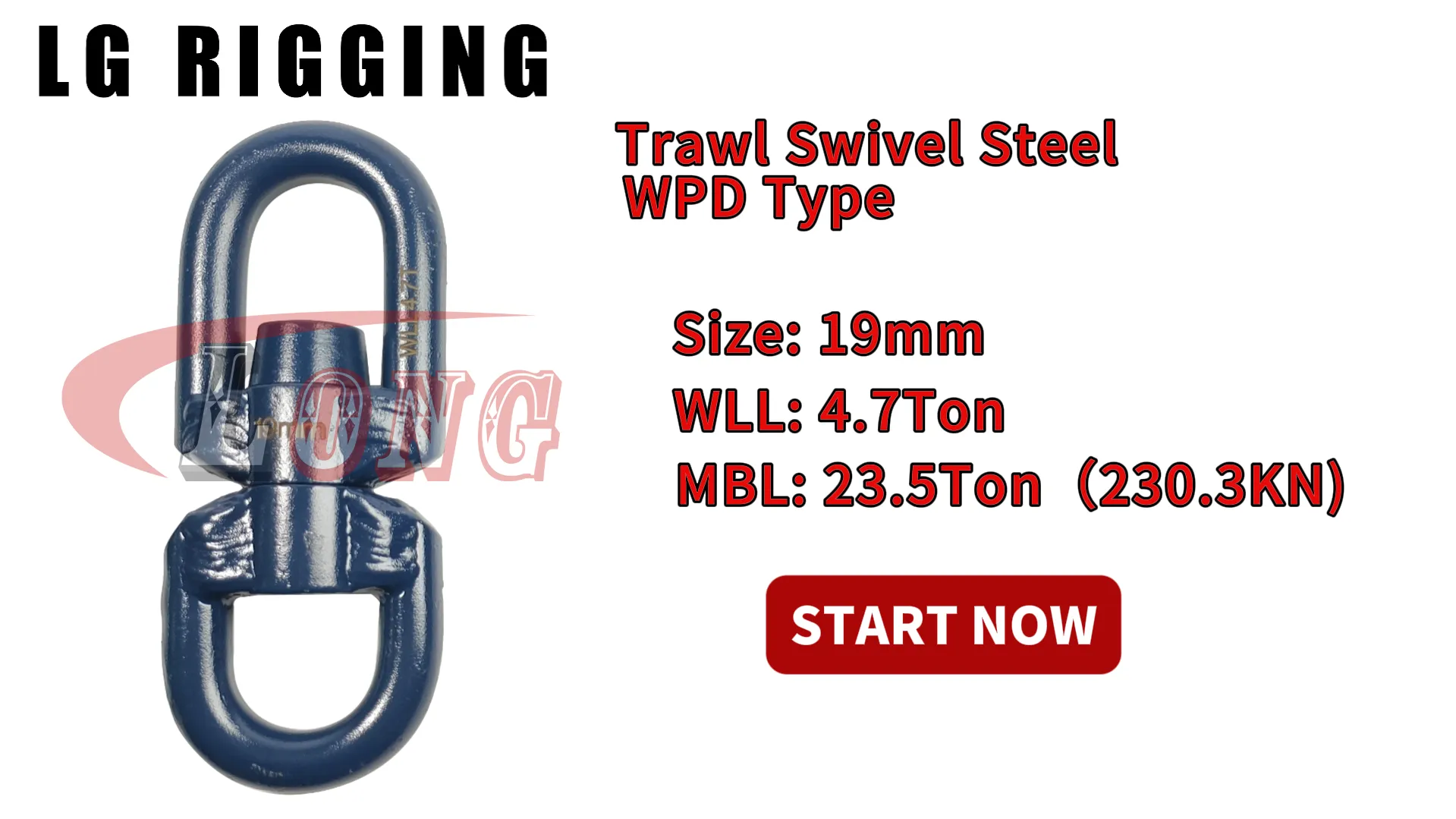 LGRIG® Break Test 19mm Trawl Swivel WPD Type