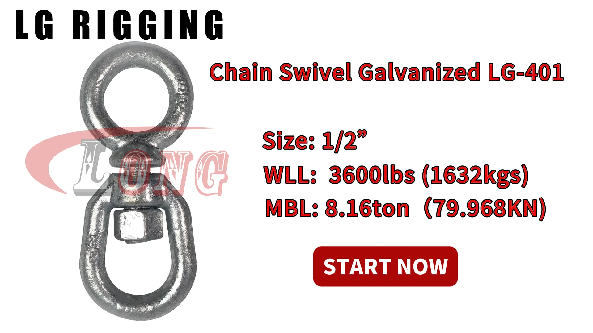 LGRIG® Break Test 1/2 Chain Swivel Galvanized LG-401
