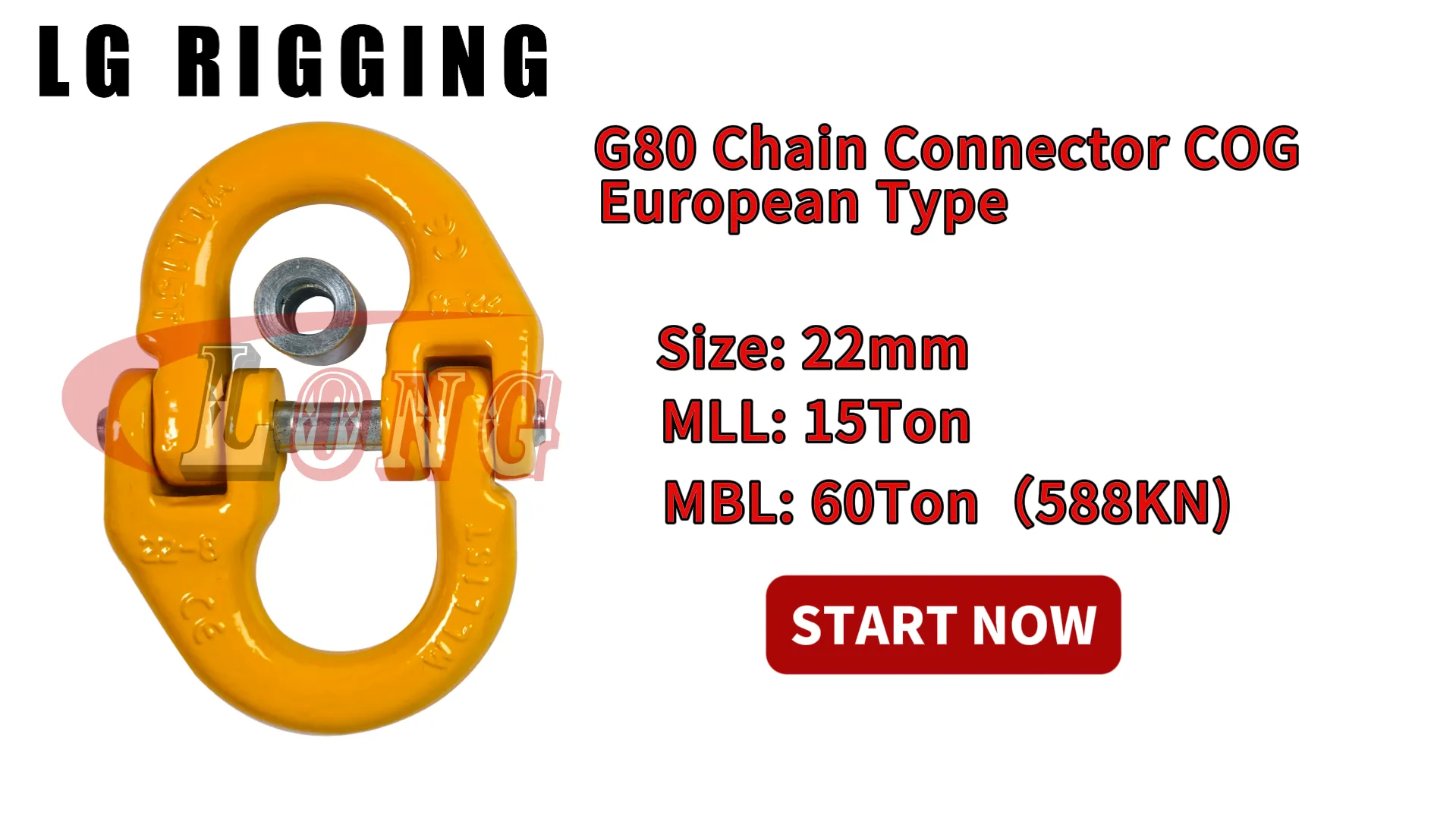LGRIG® Break Test 22mm G80 Chain Connector COG European Type