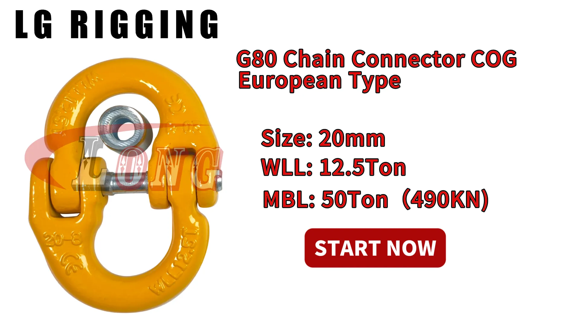 LGRIG® Break Test 20mm G80 Chain Connectors COG European Type