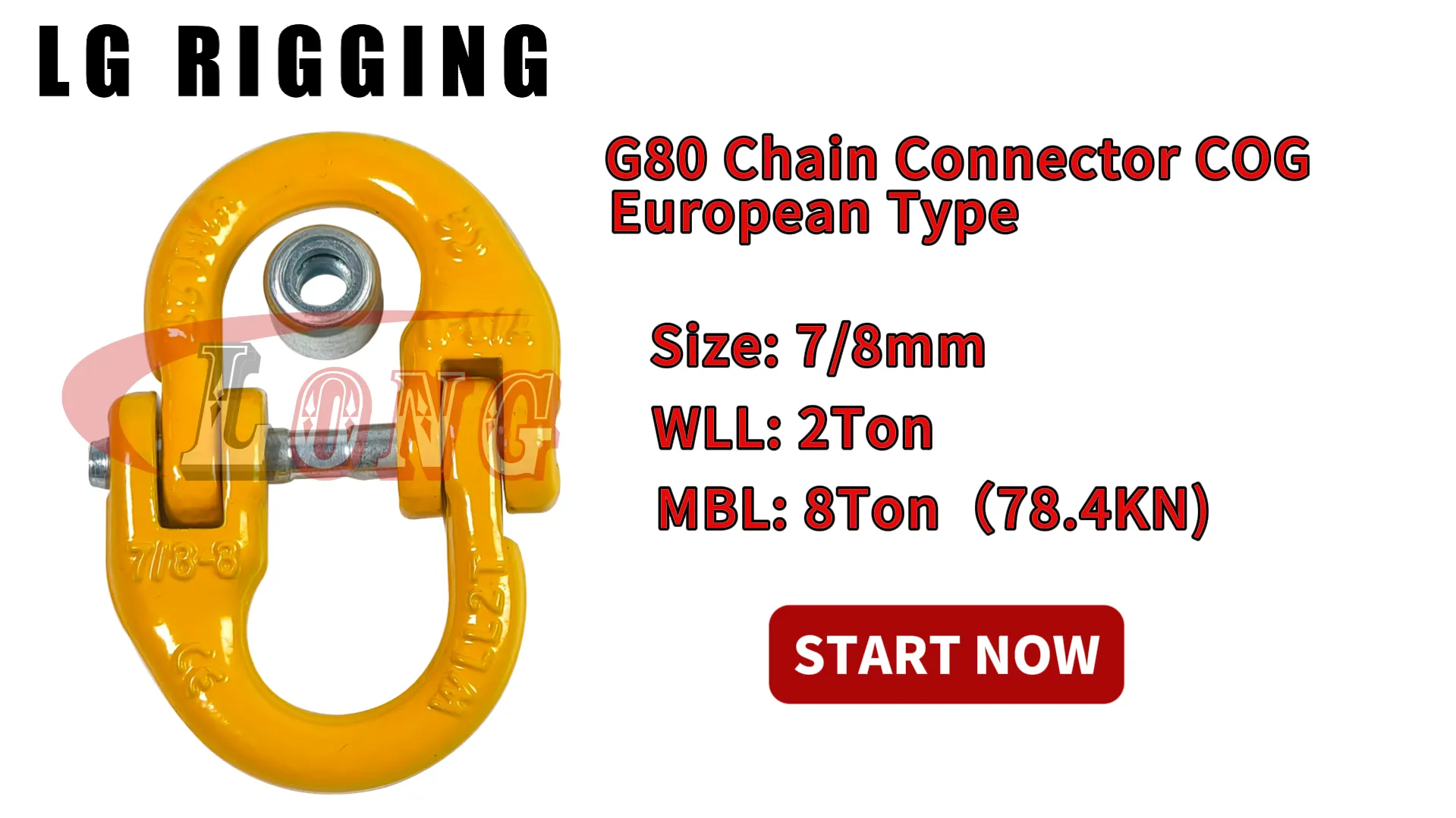 LGRIG® Break Test 7/8mm G80 Chain Connectors COG European Type