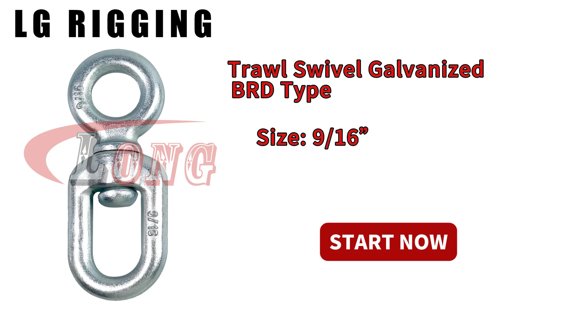 LGRIG® Break Test 9/16 inch Trawl Swivel BRD Type Galvanized
