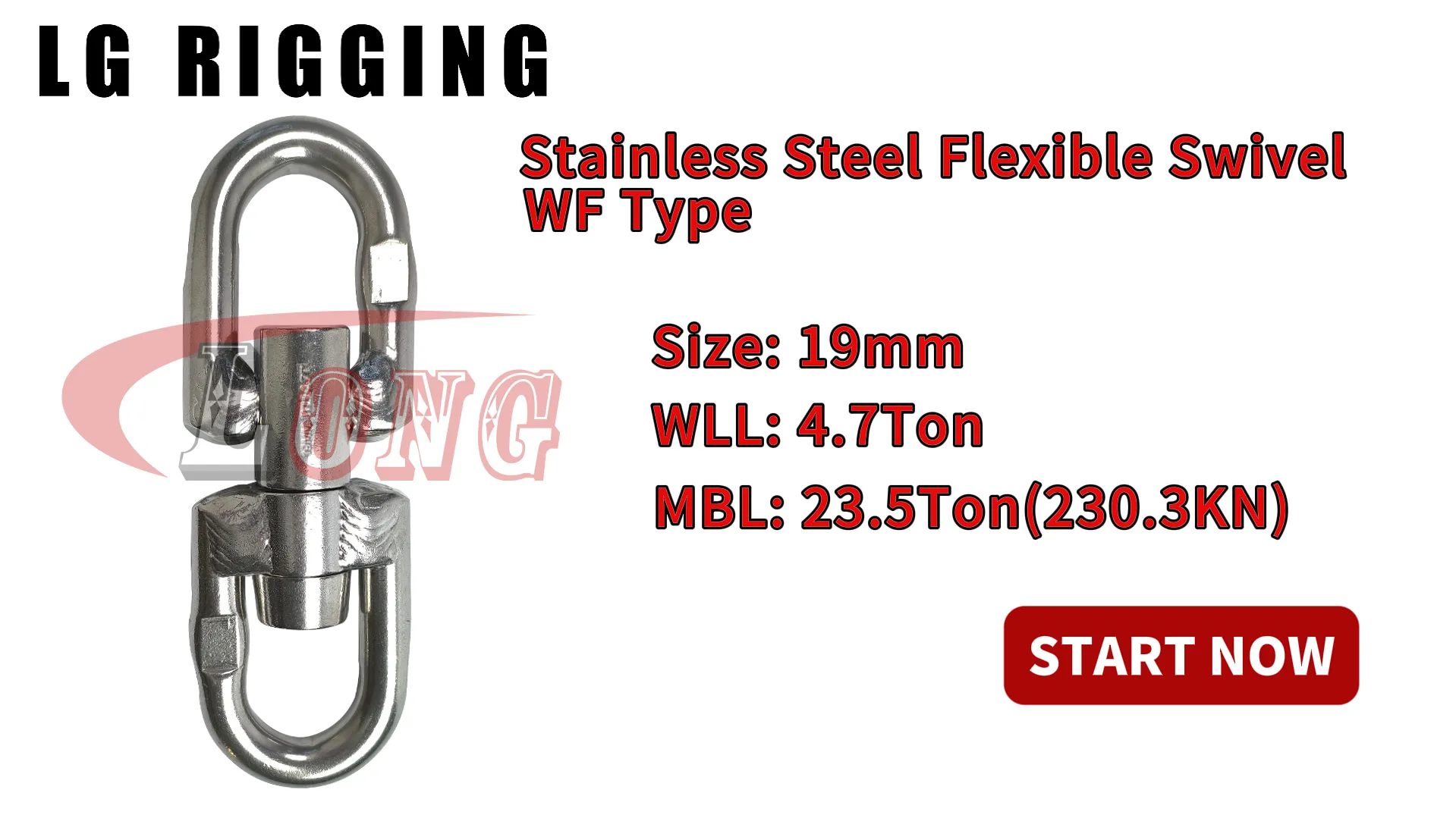 LGRIG® Break Test 19mm Stainless Steel Flexible Swivels WF Type