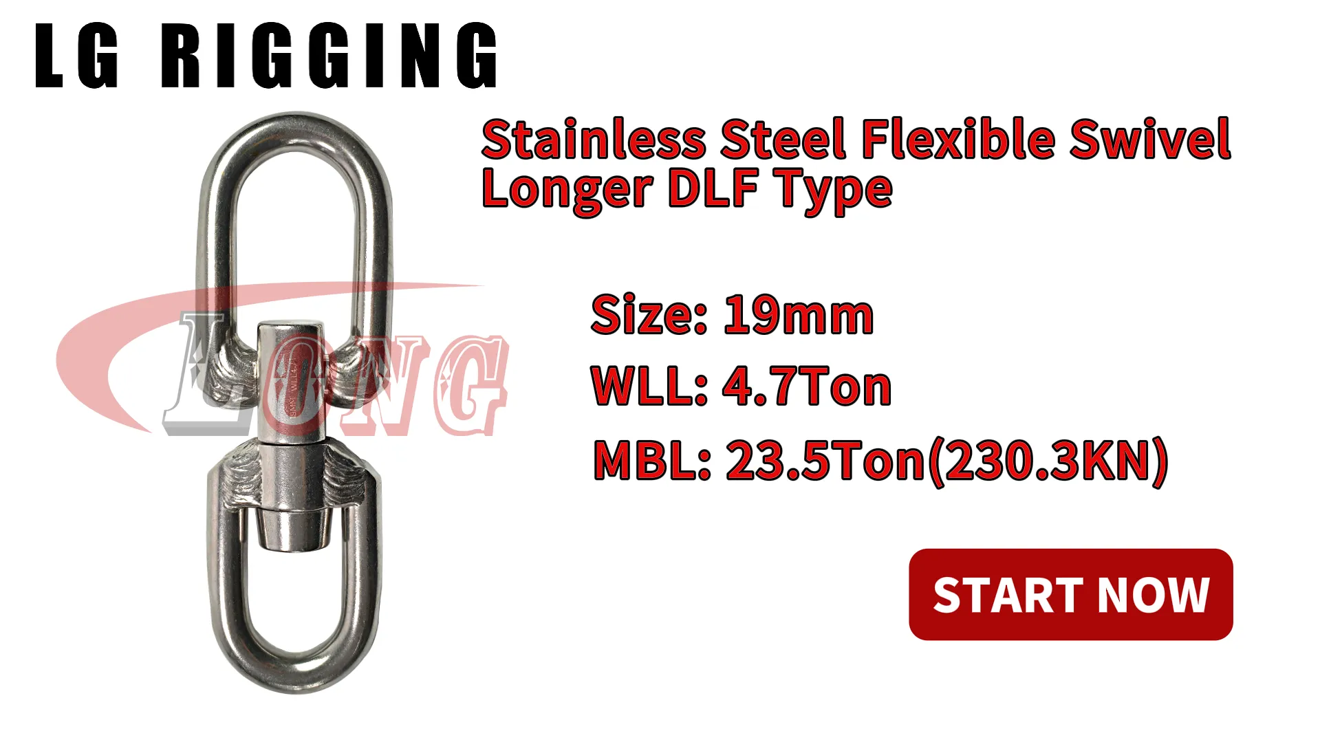 LGRIG® Break Test 19mm Flexible Swivel Stainless Steel Longer DLF Type