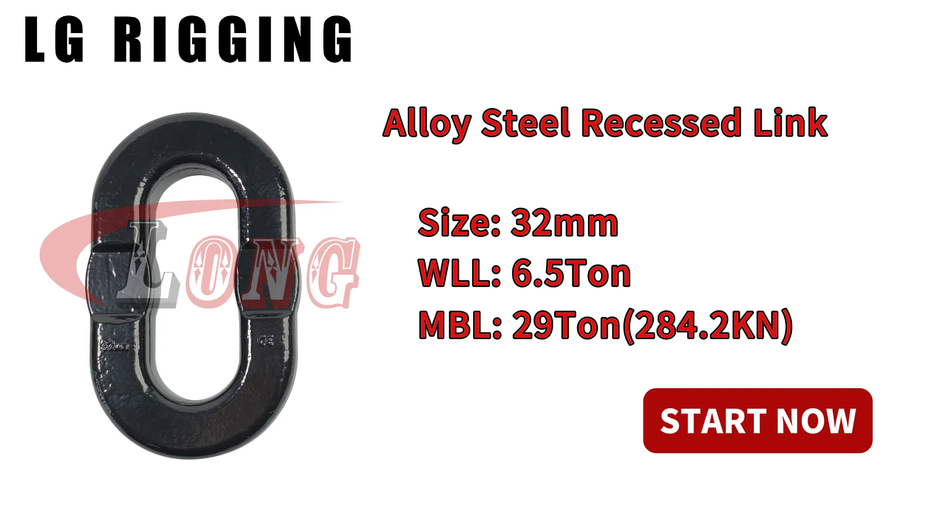 LGRIG® Break Test 32mm Alloy Steel Recessed Link