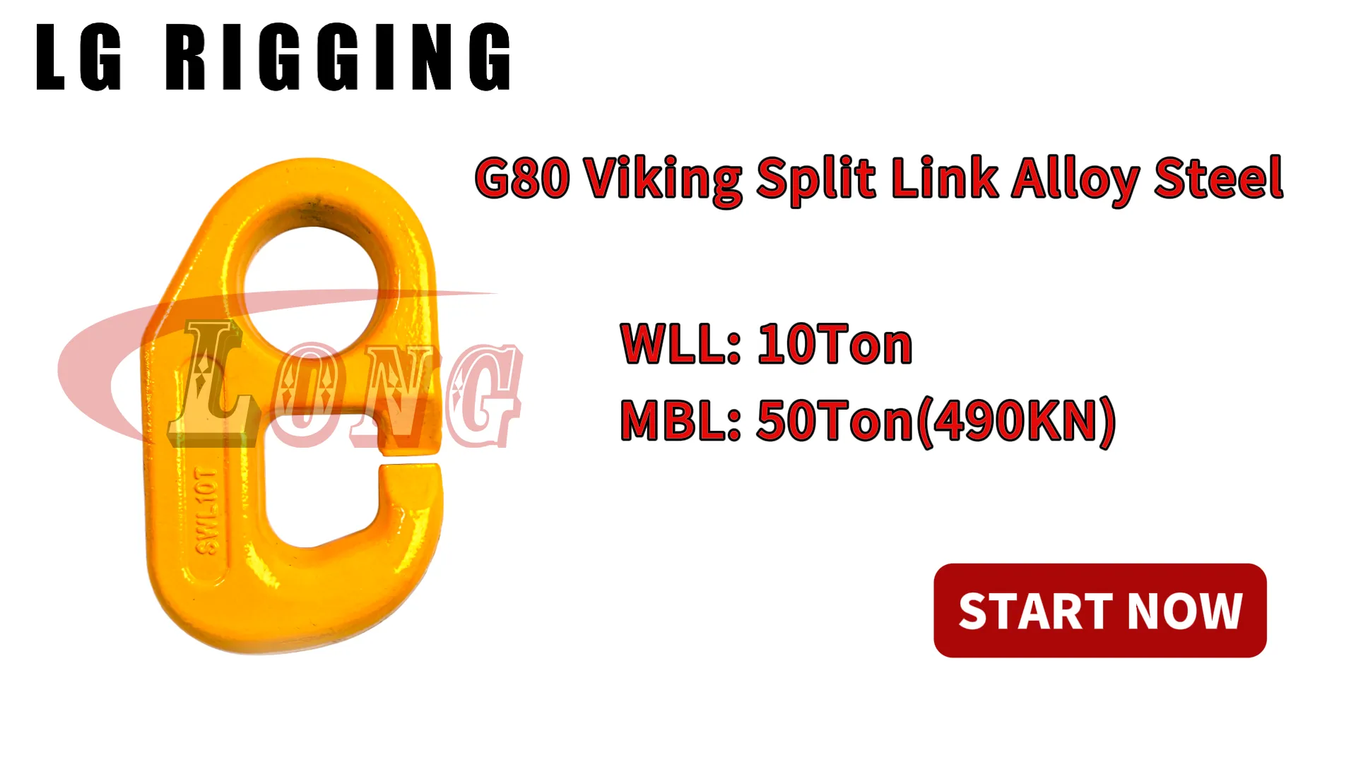 LGRIG® Break Test 10T G80 Viking Split Link Alloy Steel